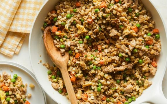 Indian Cauliflower Fried Rice with Chicken