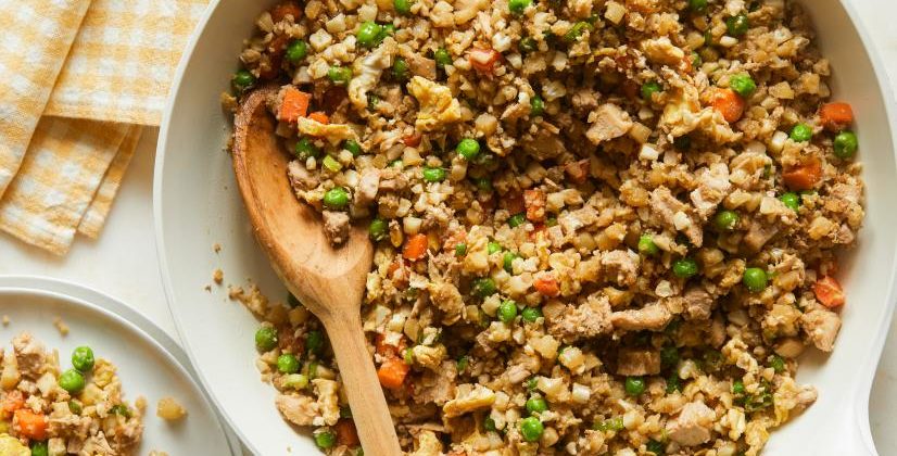 Indian Cauliflower Fried Rice with Chicken