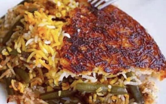 Spiced green bean and tomato rice
